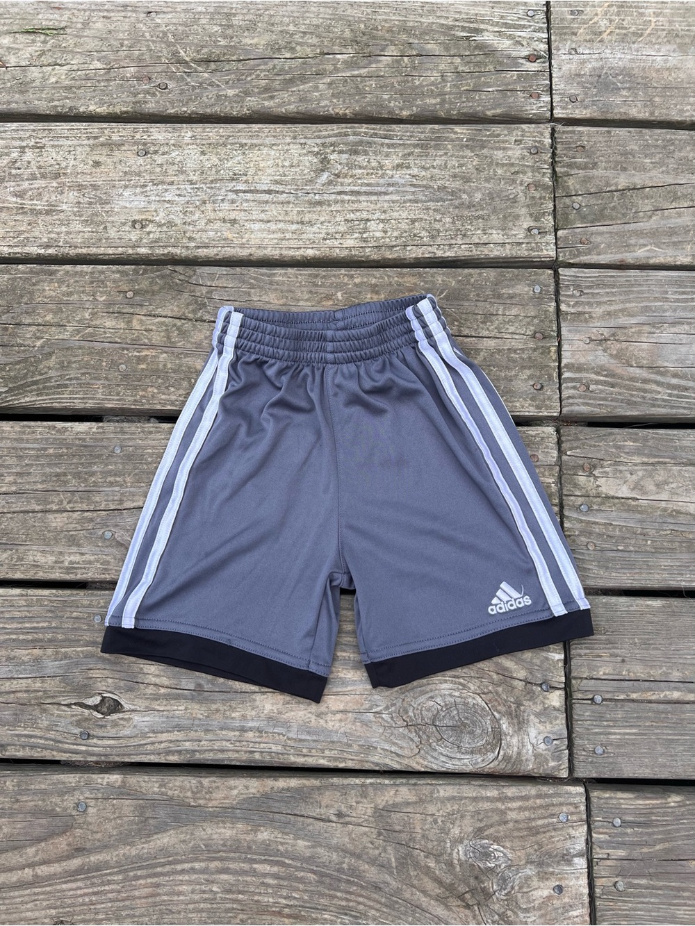 Adidas Boys Gray Athletic Shorts with White Stripes size 4t